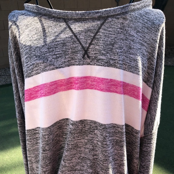 EUC Kensie Lightweight Gray Pink Long Sleeve Sz Medium - Picture 2 of 4